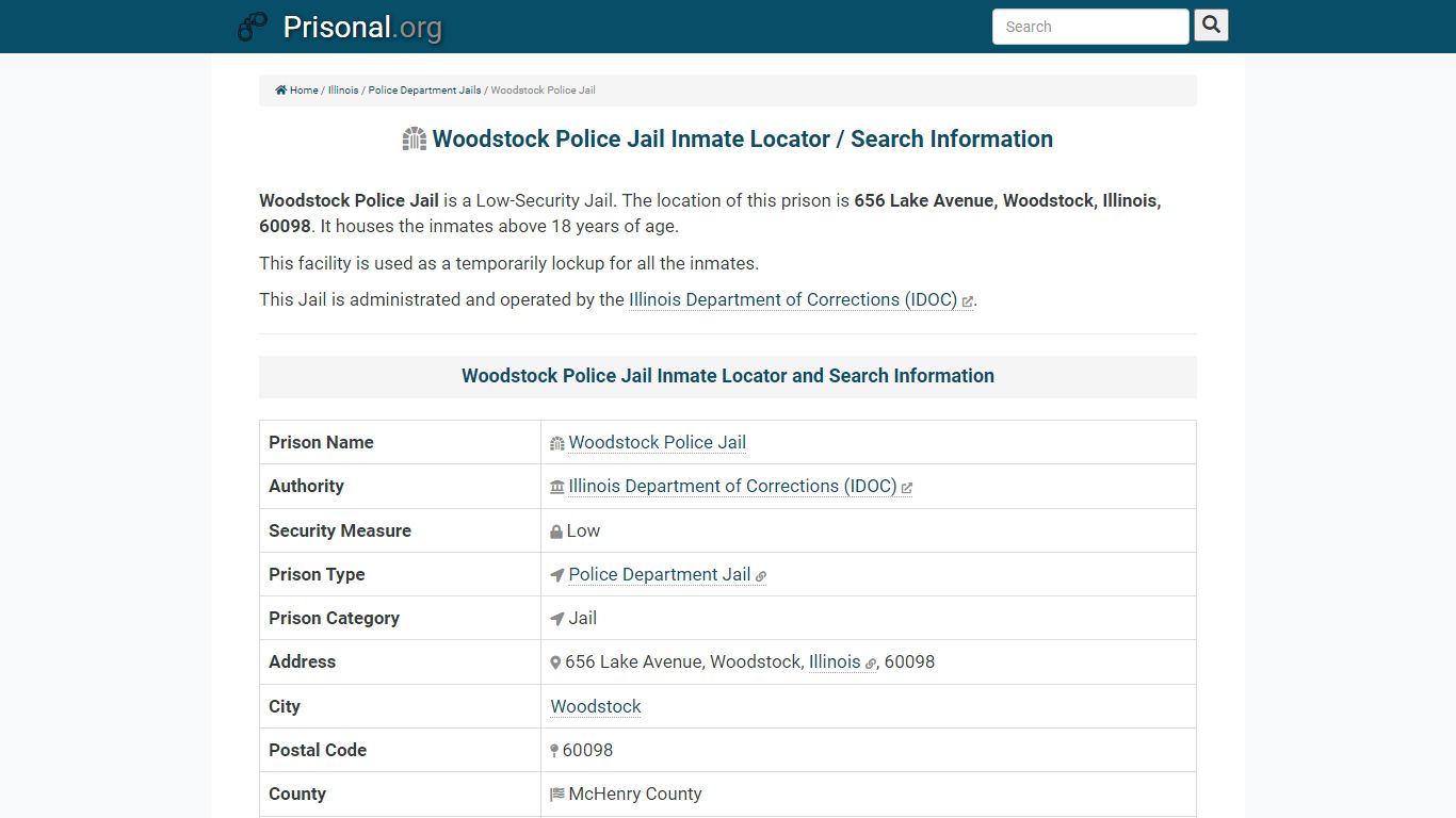 Woodstock Police Jail-Inmate Locator/Search Info, Phone ...